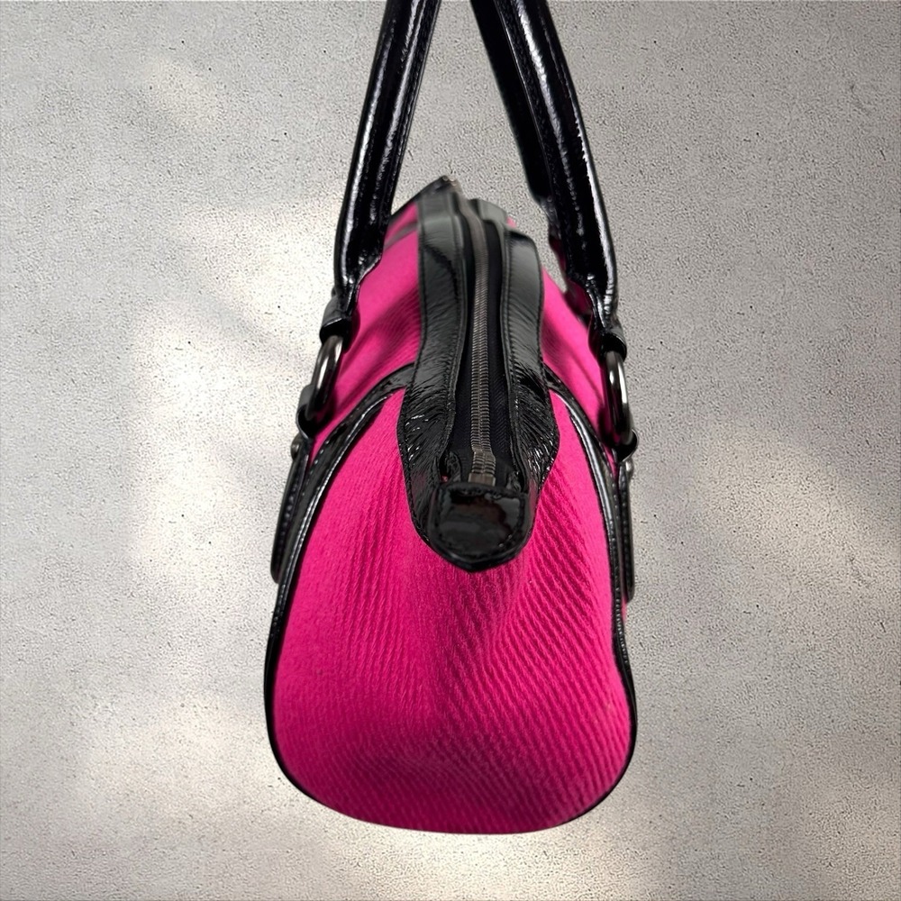 Y2K Burberry Blue Label Pink Black Top Handle Tote Bag Purse Satchel Baguette - Picture 6 of 8